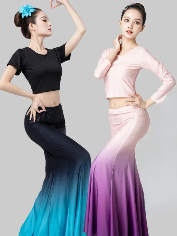 Fishtail Skirt Performance Dress Adult Chinese National Chinese Minority Dance Dai Dance Dress Performance Peacock Dance