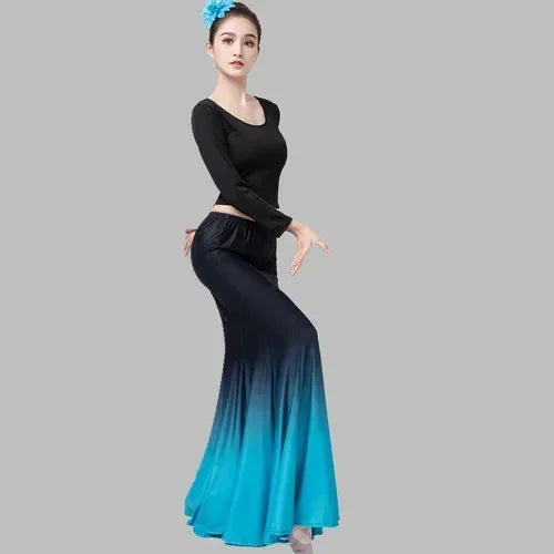 Fishtail Skirt Performance Dress Adult Chinese National Chinese Minority Dance Dai Dance Dress Performance Peacock Dance