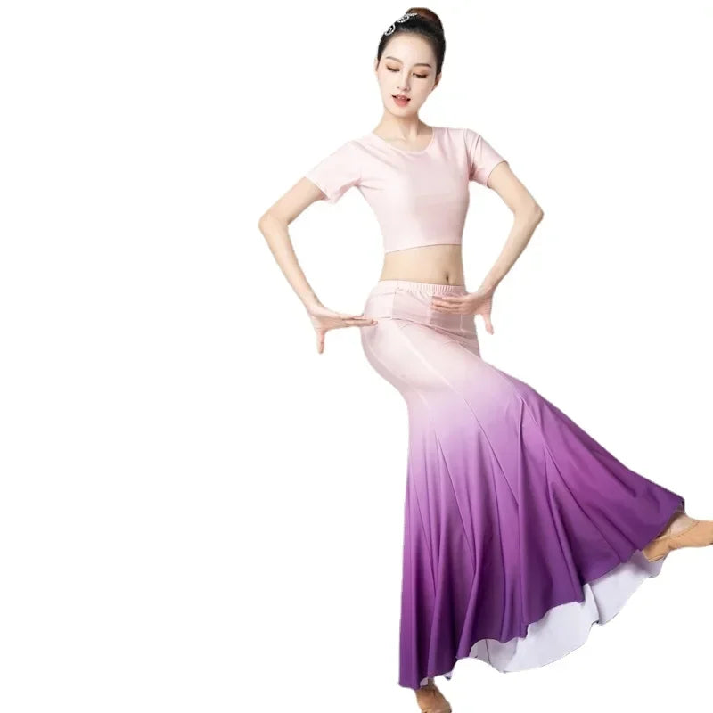 Fishtail Skirt Performance Dress Adult Chinese National Chinese Minority Dance Dai Dance Dress Performance Peacock Dance